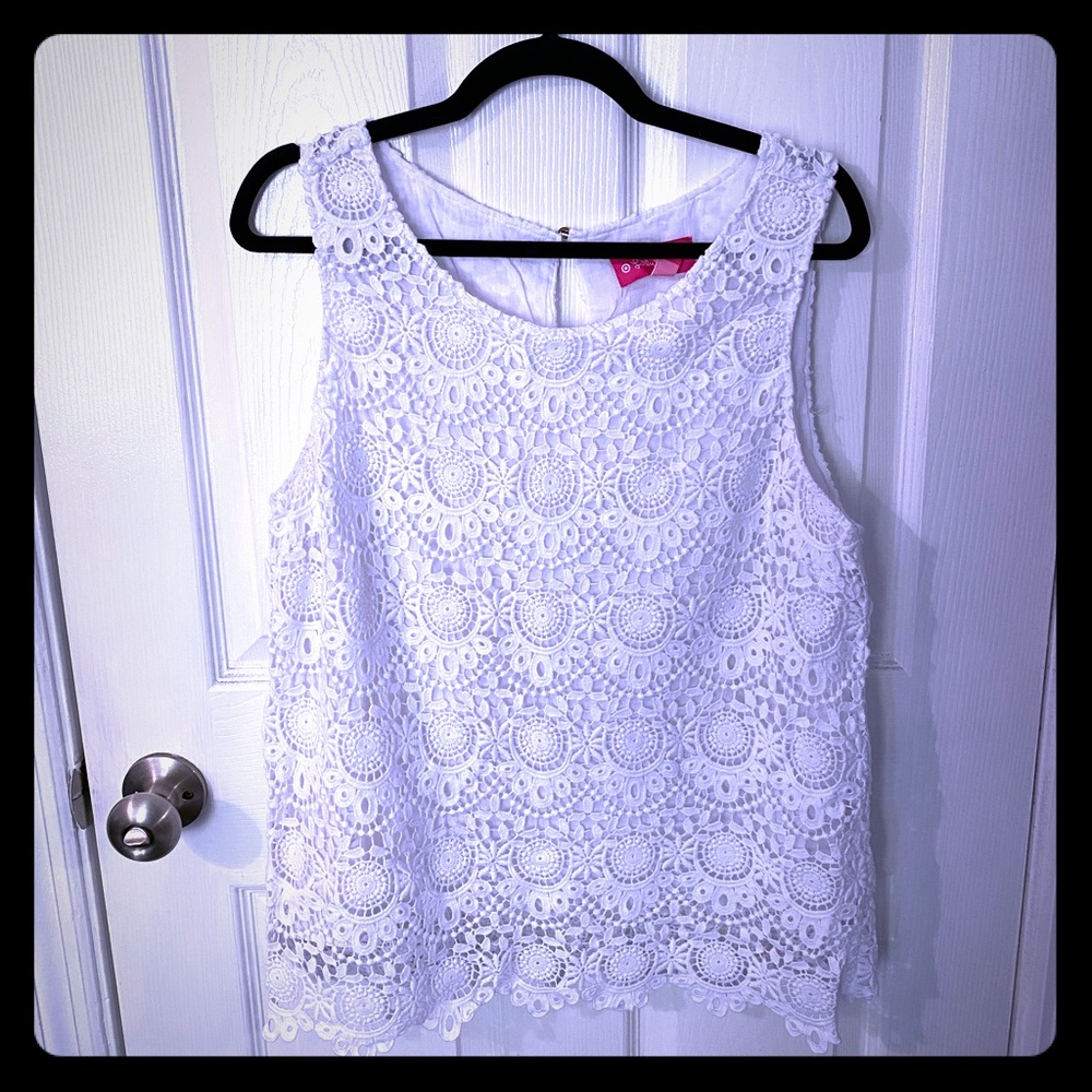 Lily Pulitzer for Target White Lace Top